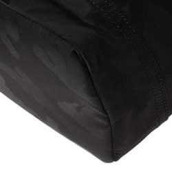 Michael Kors Black Camouflage Nylon and Leather Kent Backpack 
