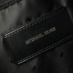 Michael Kors Black Camouflage Nylon and Leather Kent Backpack 