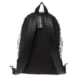 Michael Kors Black/White Nylon and Leather Kent Backpack