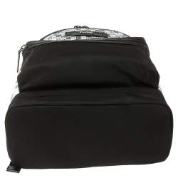 Michael Kors Black/White Nylon and Leather Kent Backpack