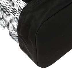 Michael Kors Black/White Nylon and Leather Kent Backpack