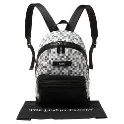 Michael Kors Black/White Nylon and Leather Kent Backpack