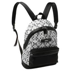 Michael Kors Black/White Nylon and Leather Kent Backpack