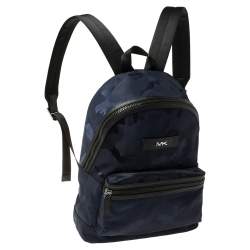 Michael Kors Blue/Black Nylon and Leather Kent Backpack