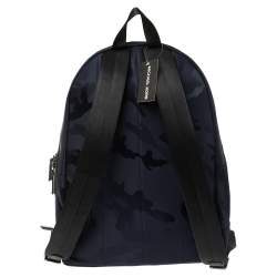 Michael Kors Blue/Black Nylon and Leather Kent Backpack
