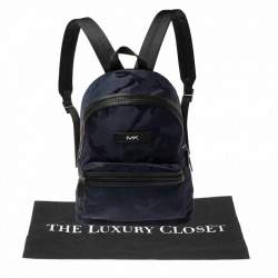 Michael Kors Blue/Black Nylon and Leather Kent Backpack