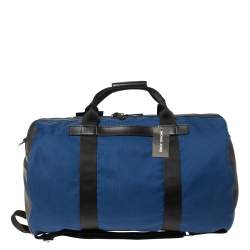 Michael Kors Sapphire Blue Nylon and Leather Kent Sport Convertible Backpack to Duffle Bag