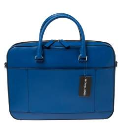 Michael Kors Atlantic Blue Leather Harrson Briefcase