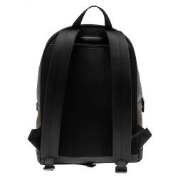 Michael Kors Brown/Black Signature Coated Canvas Cooper Backpack