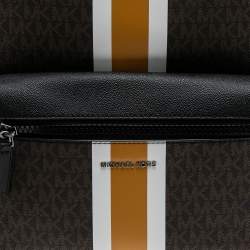 Michael Kors Brown/Black Signature Coated Canvas Cooper Backpack