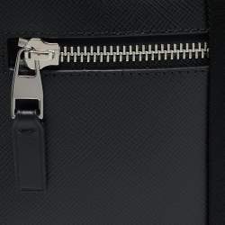 Michael Kors Black Leather Henry Flight Messenger Bag