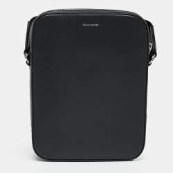 Michael Kors Black Leather Henry Flight Messenger Bag
