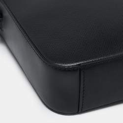 Michael Kors Black Leather Henry Flight Messenger Bag