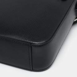 Michael Kors Black Leather Henry Flight Messenger Bag