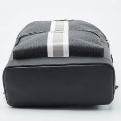 Michael Kors Black Signature Coated Canvas Striped Cooper Backpack