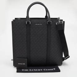Michael Kors Black Signature Coated Canvas Cooper Business Tote