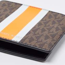 Michael Kors Brown/Orange Signature Coated Canvas Gifting Bifold Wallet