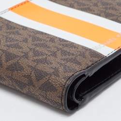 Michael Kors Brown/Orange Signature Coated Canvas Gifting Bifold Wallet