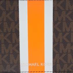 Michael Kors Brown/Orange Signature Coated Canvas Gifting Bifold Wallet