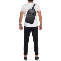 Michael Kors Black Leather Commuter Sling Bag