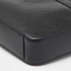 Pre Owned Michael Kors Black Leather Cooper Double Zip Casual Briefcase