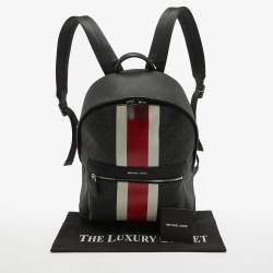 Michael Kors Black/Bright Red Signature Coated Canvas Striped Cooper Backpack