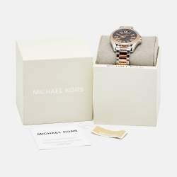 Pre Owned ساعة يد رجالية مايكل كورس كيسي MK6185 ستانلس ستيل نغمتين مينا زرقاء 39 مم