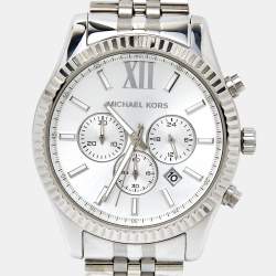 Michael Kors Silver Stainless Steel Lexington MK8405 Men's  Wristwatch 45 mm 