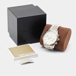 Michael Kors White Two-Tone Stainless Steel Lexington MK8344 Men's Wristwatch 45 mm