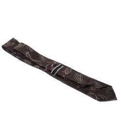 Pre Owned Michael Kors Brown Paisley Pattern Silk Jacquard Classic Tie