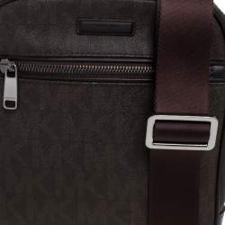 Michael Kors Brown Signature Coated Canvas and Leather Crossbody Bag