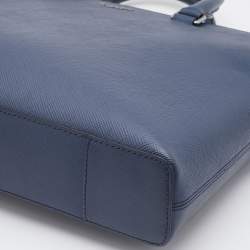 Michael Kors Navy Blue Saffiano Leather Harrison Briefcase Bag