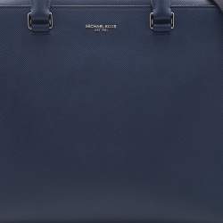 Michael Kors Navy Blue Saffiano Leather Harrison Briefcase Bag