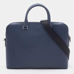 Michael Kors Navy Blue Saffiano Leather Harrison Briefcase Bag
