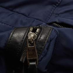 Pre Owned Michael Kors Navy Blue/Black Nylon and Leather Kent Backpack