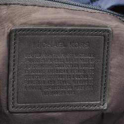 Pre Owned Michael Kors Navy Blue/Black Nylon and Leather Kent Backpack