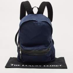 Pre Owned Michael Kors Navy Blue/Black Nylon and Leather Kent Backpack