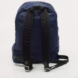 Pre Owned Michael Kors Navy Blue/Black Nylon and Leather Kent Backpack