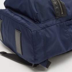 Pre Owned Michael Kors Navy Blue/Black Nylon and Leather Kent Backpack