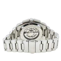Pre Owned Michael Kors Grey Stainless Steel Transparent Wilder Skeleton MK9021 Men's Wristwatch 44 mm