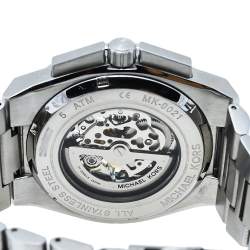 Pre Owned Michael Kors Grey Stainless Steel Transparent Wilder Skeleton MK9021 Men's Wristwatch 44 mm