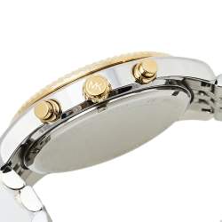 Michael Kors Silver Two-Tone Stainless Steel Oversized Lexington MK8344 Men's Wristwatch 45 mm