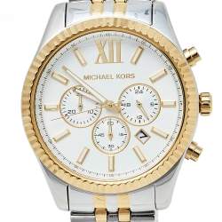 Michael Kors Silver Two-Tone Stainless Steel Oversized Lexington MK8344 Men's Wristwatch 45 mm
