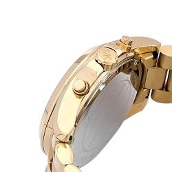 Pre Owned Michael Kors Yellow Gold Plated Stainless Steel Bradshaw MK5605 Men's Wristwatch 43 mm