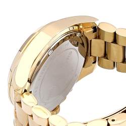 Pre Owned Michael Kors Yellow Gold Plated Stainless Steel Bradshaw MK5605 Men's Wristwatch 43 mm