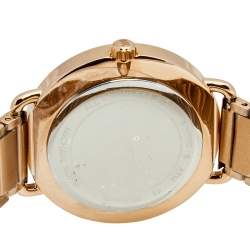 Pre Owned Michael Kors Champagne Rose Gold Plated Stainless Steel Portia MK3640 Women's Wristwatch 36 mm