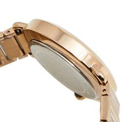 Pre Owned Michael Kors Champagne Rose Gold Plated Stainless Steel Portia MK3640 Women's Wristwatch 36 mm