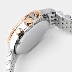 Michael Kors Silver Three-Tone Stainless Steel Lexington MK5735 Women's Wristwatch 38 mm