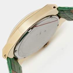 Michael Kors Green Gold Plated Stainless Steel Leather Channing MK2356 Unisex Wristwatch 38 mm 