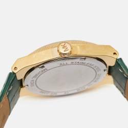 Michael Kors Green Gold Plated Stainless Steel Leather Channing MK2356 Unisex Wristwatch 38 mm
